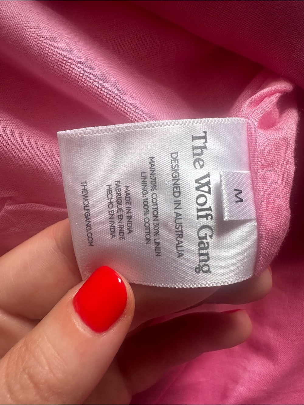 The Wolf Gang Filipa Embroidered Strapless Maxi Dress Linen Blend Floss Pink M - Picture 13 of 13